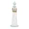 Coastal White Wooden Lighthouse Sculpture, 15&#x22; x 6&#x22; x 6&#x22;